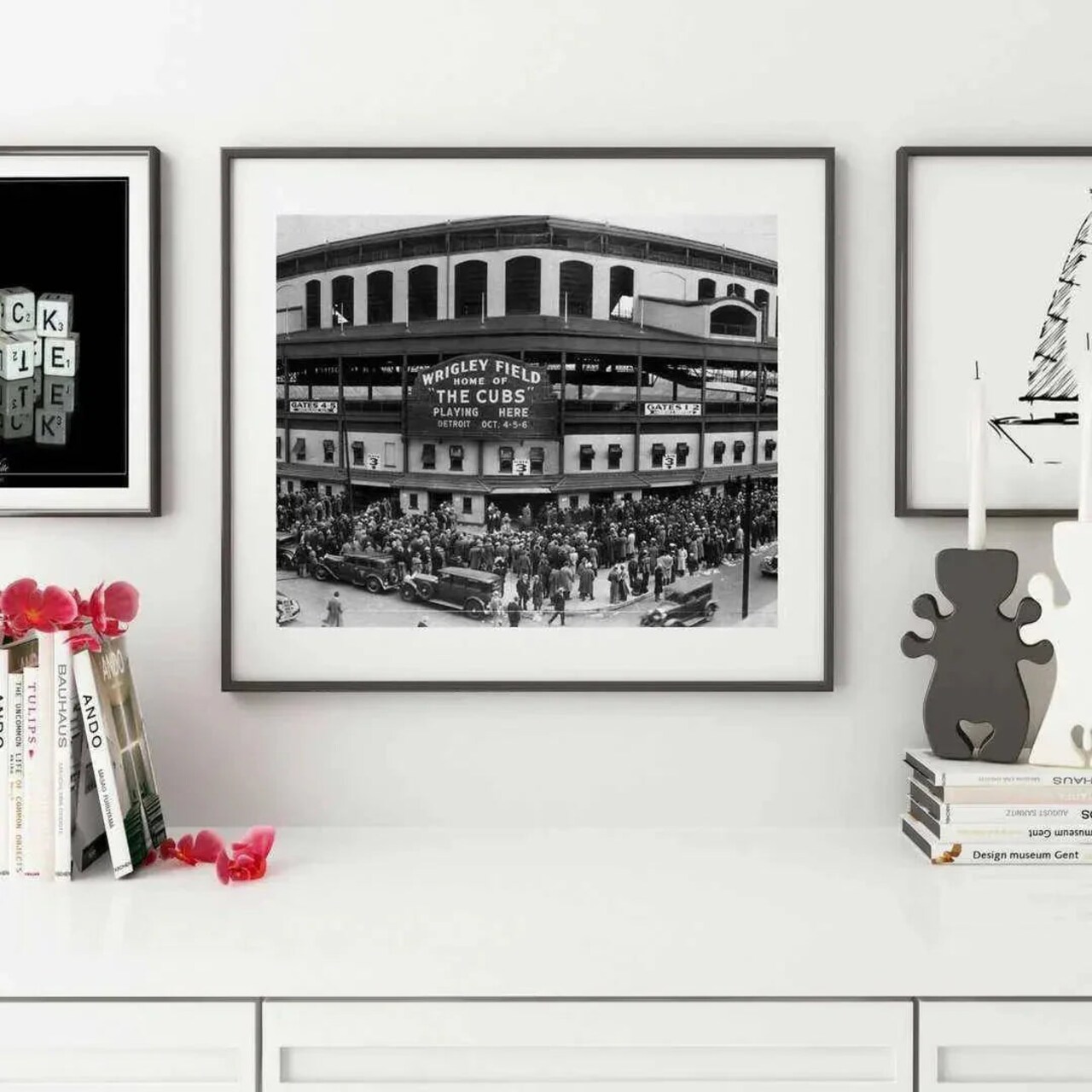 Chicago Cubs Wrigley Field Baseball Art Print - Vintage Stadium Decor